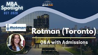 Rotman (Toronto) | MBA Spotlight Oct 2020 | Q&A with Rotman Admissions