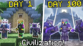 100 Players Simulate Civilization for 100 Days on my Minecraft SMP... AGAIN