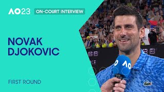 Novak Djokovic On-Court Interview | Australian Open 2023 First Round