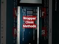 Wrapper class method in java #java