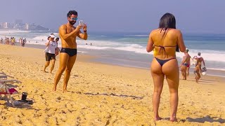 🇧🇷 LIVE 4K 🔥 LEBLON BEACH IN RIO DE JANEIRO IS THE BEST BEACH 2024 | Brazilian Beach Walk