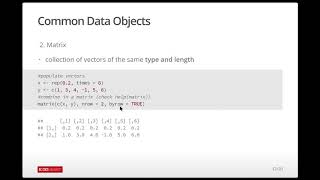 R Basics: Common Data Objects