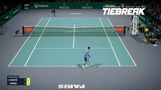 TIEBREAK - Roger Federer Vs Novak Djokovic I Paris Masters I Legendary AI (PS5)