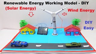 renewable  green energy - solar - wind energy working model - - diy - science project | DIY pandit