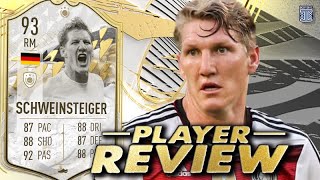 93 PRIME ICON MOMENTS SCHWEINSTEIGER PLAYER REVIEW - SBC PLAYER - FIFA 22 ULTIMATE TEAM