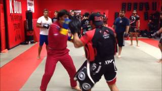 Khusein Khaliev Pad Workout With Coach MK