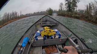 Jan 2, 2025 Clackamas River High water 14.1' 4466 CFS, lower McIver boat ramp to Barton Park