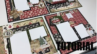 Scrapbook Tutorial | Carta Bella | Christmas *4 layouts* Cutting Guide A