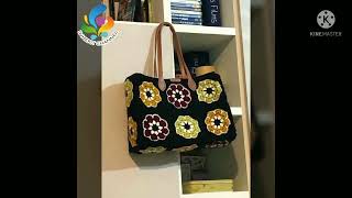 contoh model tas rajut granny sqare #shorts