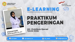 PRAKTIKUM OPERASI TEKNIK KIMIA Pertertemuan 1 ( Pengeringan )