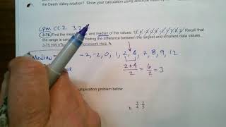 CPM CC2 Section 3.2.4 #3-76 (Mean, Median and Range)