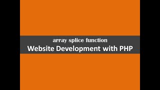 array splice function website development with php