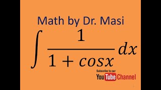 How to integrate 1/(1+cosx), Integration by substitution, Indefinite Integral, Calculus