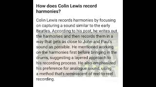 Recording techniques Col Lewis Music #Singersingwtiter #original