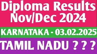 Diploma Results Oct/Nov/Dec 2024 Results updates | Karnataka diploma results date | Results date???