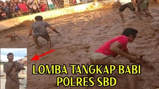 Seru || Lomba Tangkap Babi dengan Mata Tertutup Kain Hitam || Polres SBD