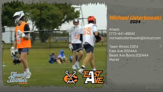 Mikey Usterbowski - Team Illinois 2024 - Attack, East Ave Elite 24AA, Beast Ave Boxla 24AA (Marist)