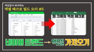 네이버 트렌드 검색어순위 정보를 한방에 엑셀로 가져오기 (Naver Trend Web Scraping with Excel VBA)