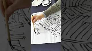 芭蕉叶画法_How to draw a banana leaf