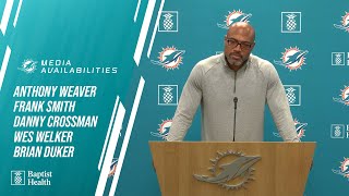 Weaver, F. Smith, Crossman, Welker, and Duker meet with the media l Miami Dolphins