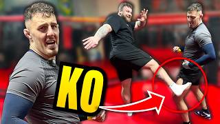 Being Kicked By The World's Strongest Man 😳 | Tom Aspinall | Dead Leg Challenge