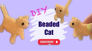 3D beaded cat tutorial. Tubular peyote stitch beading tutorial
