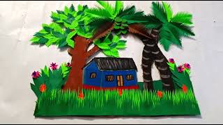 Beautiful Diy Paper Craft Easy, Beautiful Paper Scenery Step By Step, Wall Hanging, Wall Decor