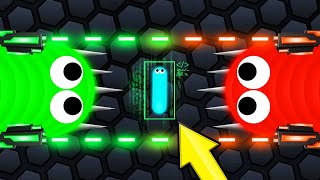 Using 2 HACKED SNAKES To WIN! (Slither.io)