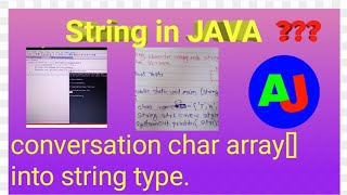 convert char array[] into string type in java | character array to string conversion