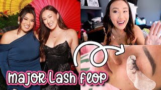 majorly flopping on diy lashes (removing my extensions) + youtuber gala!! | Vlog