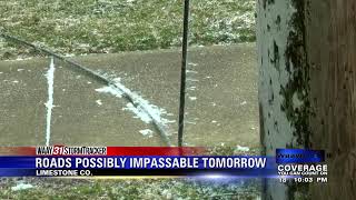 Roads possibly impassable tomorrow