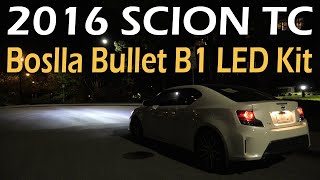 Scion TC (2014-2016): Boslla Bullet B1 LED Low/High Beam Headlight Bulbs Install. 6500K. Size 9012.