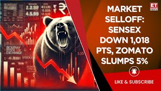 Closing Bell: Sensex Crashes 1,018 Pts, Nifty Settles Below 23,100; Zomato Down 5% | Business News