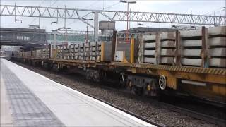 HD DRS 57010 57009 THRASH stafford on 6z96 crewe-toton 23/4/14