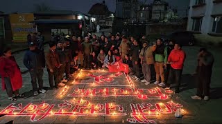 ३० औ  महान जनयुद्ध दिवसको पुर्व सन्धयमा वाईसिएल नेपाल द्वरा पार्टी कार्यलयमा दिप प्रजलन गर्दै