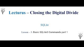 Lesson-3: Basic SQLite Commands part 1