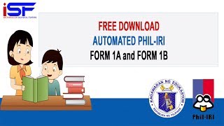 FREE Automated Phil IRI Form 1A \u0026 Form 1B - SY 2023-2024