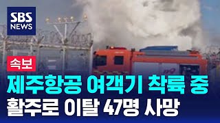 [속보] 무안공항서 여객기 착륙 중 활주로 이탈…47명 사망 / SBS