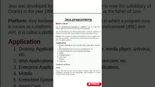 What is Java? Features of Java #java #coding #trwnding #viral