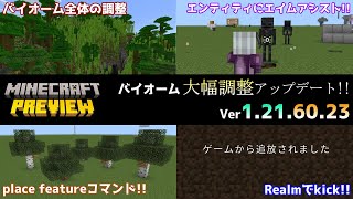 【統合版マイクラ】バイオーム全体調整とあらゆるコマンドについて!! 今後のアップデート情報 Beta\u0026Preview版 ver1.21.60.23【PE/Xbox/Win10/PS 対応】