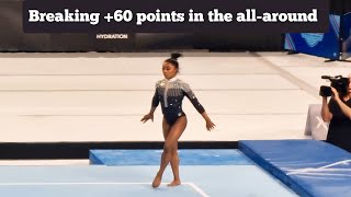 Simone Biles scores HUGE 15,200 on Floor - First woman to break +60 points in th