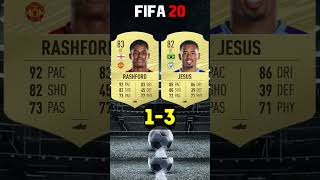 Marcus Rashford VS Gabriel Jesus Fifa Comparison #fifa23 #eafc24 #comparison #football #shorts