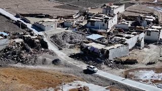 Aerial view of quake-hit area in China's Xizang