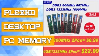 PLEXHD Desktop PC Memory RAM Memoria Module DDR2 DDR3 PC3 1600Mhz 1333Mhz 800MHz 667MHz PC2 6400 2GB