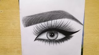 How To draw a beautiful realistic eye || Pencil Sketch || Speed Drawing || Muzaina Art