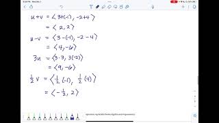 MTH 112 Vector Operations - Symbolically