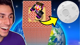 I Built A Minecraft Tower TO THE MOON!