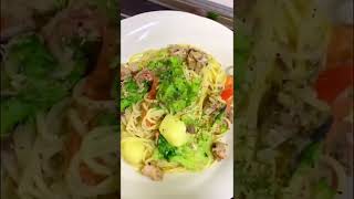 鯖缶と野菜のパスタ！Mackerel cans and vegetable pasta #shorts