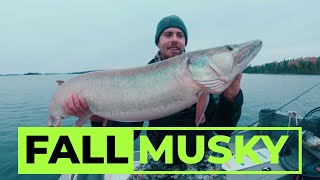 FALL MUSKY FISHING!! VIRTICAL JIGGING (LAKE OF THE WOODS!!) MY BIGGEST MUSKY TO DATE!