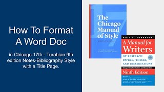 Format a Word Document in Chicago (CMS) 17th/Turabian 9th ed